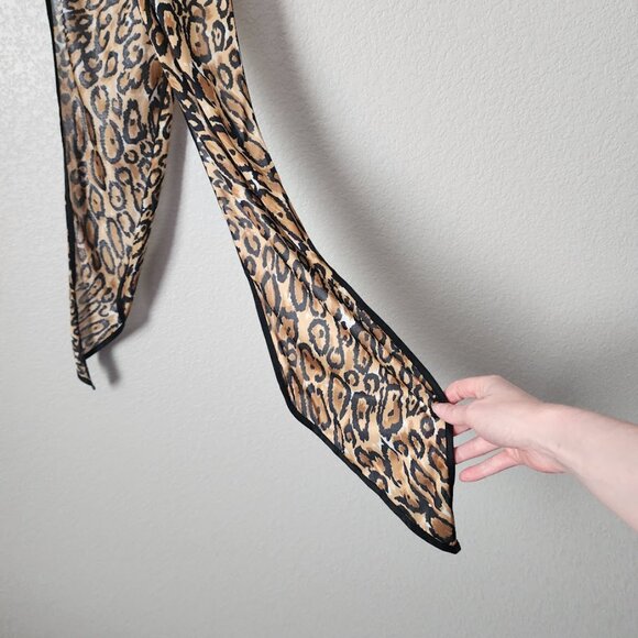 CATTANI OF CALIFORNIA vintage 60's purse scarf hair scarf leopard printed Nylon - Picture 6 of 6